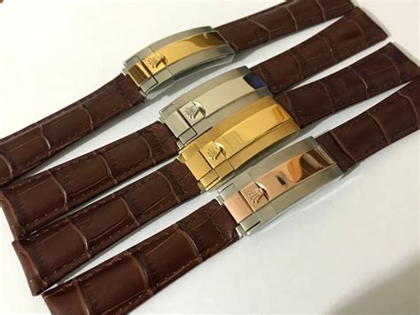 brown leather strap rolex|rolex leather strap with clasp.